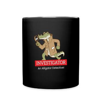 Investigator Detective Crocodile - Full Colour Mug - black - Front
