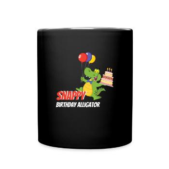 Snappy Birthday Alligator Krokodil - Tasse einfarbig - Schwarz - Vorne