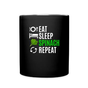 Spinat - Tasse einfarbig - Schwarz - Vorne