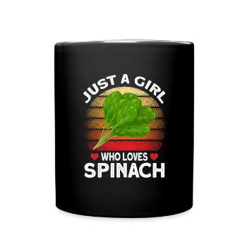 Spinat - Tasse einfarbig - Schwarz - Vorne