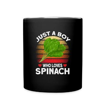 Spinat - Tasse einfarbig - Schwarz - Vorne