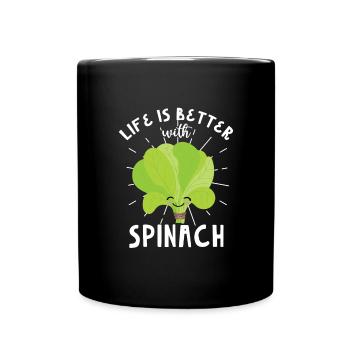 Spinat - Tasse einfarbig - Schwarz - Vorne