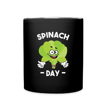 Spinat - Tasse einfarbig - Schwarz - Vorne