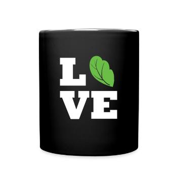 Spinat - Tasse einfarbig - Schwarz - Vorne