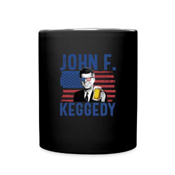 John F Keggedy betrunkener Pr�sident Kennedy 4. Ju - Tasse einfarbig - Schwarz - Vorne
