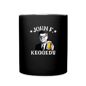 John F Keggedy betrunkener Pr�sident Kennedy 4. Ju - Tasse einfarbig - Schwarz - Vorne