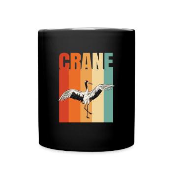 Crane Bird Gift - Full Colour Mug - black - Front