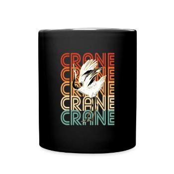 Crane Bird Gift - Full Colour Mug - black - Front