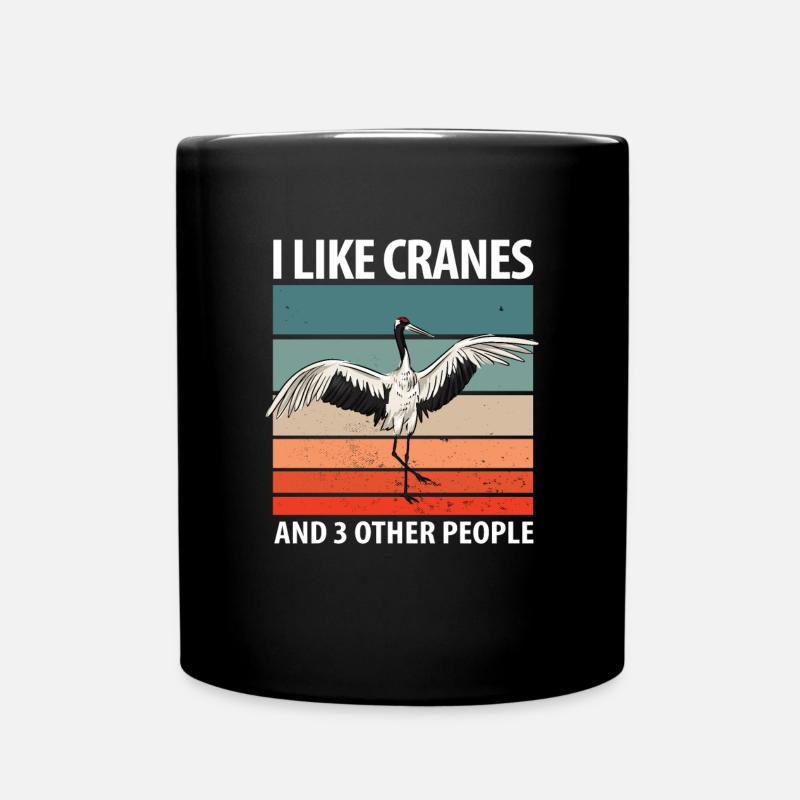 Kranich Vogel Geschenk - Tasse einfarbig - Schwarz