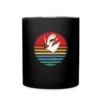 Crane Bird Gift - Full Colour Mug - black - Front