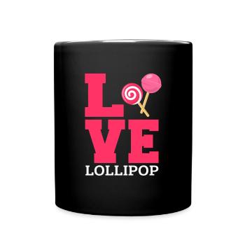 Lollipop Candy Sweet Gift - Full Colour Mug - black - Front