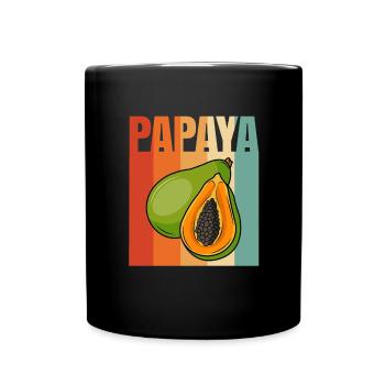 Papaya Frucht Sommer Geschenk - Tasse einfarbig - Schwarz - Vorne