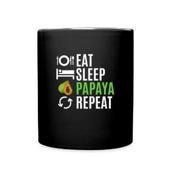 Papaya Frucht Sommer Geschenk - Tasse einfarbig - Schwarz - Vorne