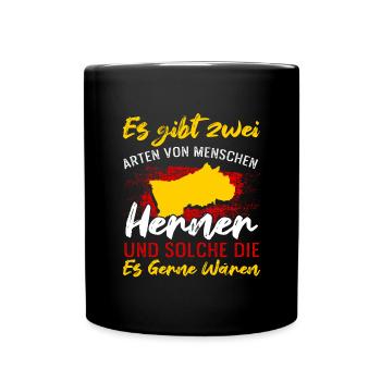 Es Gibt Zwei Arten Von Menschen Herne Und Welche D - Tasse einfarbig - Schwarz - Vorne