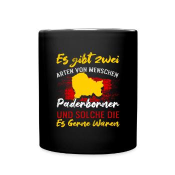 Es Gibt Zwei Arten Von Menschen Paderborn Und Welc - Tasse einfarbig - Schwarz - Vorne