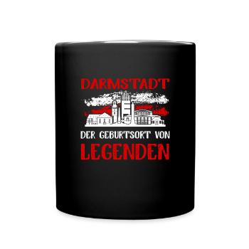 Darmstadt Der Geburtsort Von Legenden - Tasse einfarbig - Schwarz - Vorne