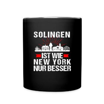 Solingen Ist Wie New York Nur Besser - Tasse einfarbig - Schwarz - Vorne