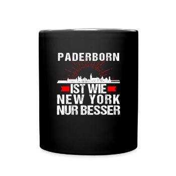 Paderborn Ist Wie New York Nur Besser - Tasse einfarbig - Schwarz - Vorne