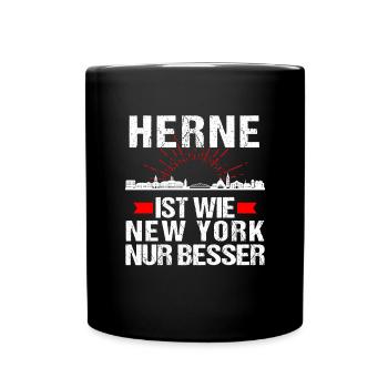 Herne Ist Wie New York Nur Besser - Tasse einfarbig - Schwarz - Vorne