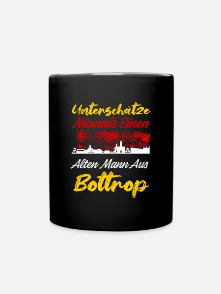 Unterschätze Niemals Einen Alten Mann Aus Minden - Tasse einfarbig - Schwarz