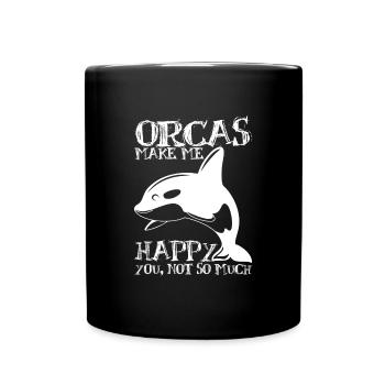 Les orques me rendent heureux Orques Mer de baleines - Mug uni - noir - Devant