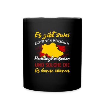 Recklinghausen Stadt Skyline - Tasse einfarbig - Schwarz - Vorne