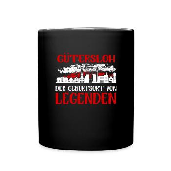 Gütersloh Der Geburtsort Von Legenden - Tasse einfarbig - Schwarz - Vorne
