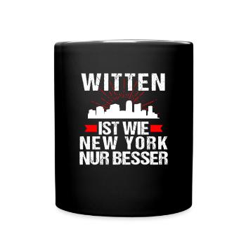 Witten Ist Wie New York Nur Besser - Tasse einfarbig - Schwarz - Vorne