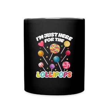 Cadeau de bonbons Lollipop - Mug uni - noir - Devant