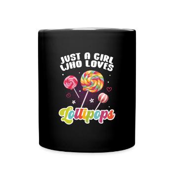 Cadeau de bonbons Lollipop - Mug uni - noir - Devant