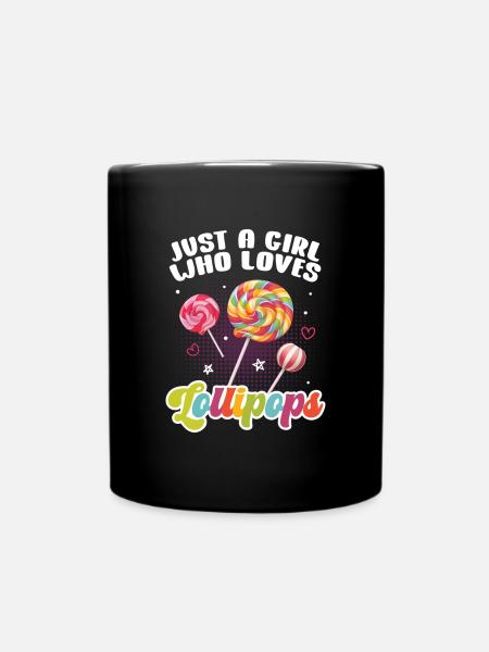 Lutscher Süßigkeiten Geschenk - Tasse einfarbig - Schwarz