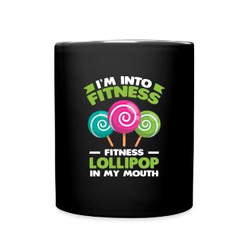 Cadeau de bonbons Lollipop - Mug uni - noir - Devant