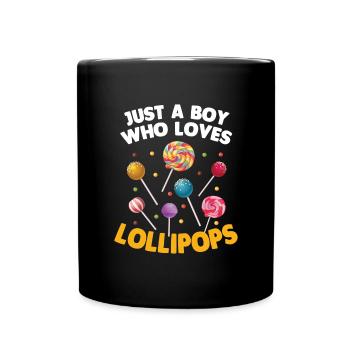 Cadeau de bonbons Lollipop - Mug uni - noir - Devant