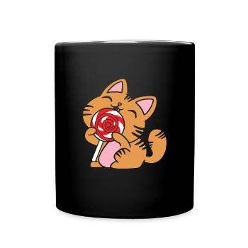 Cadeau de bonbons Lollipop - Mug uni - noir - Devant