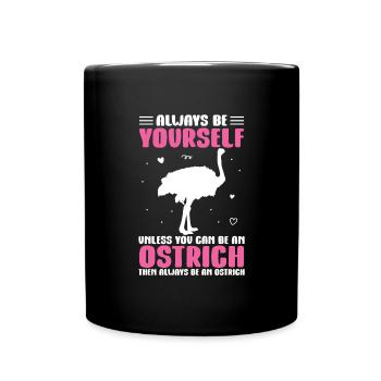 Autruche - Mug uni - noir - Devant