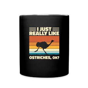 Autruche - Mug uni - noir - Devant