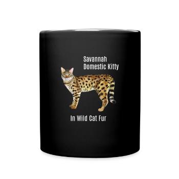 Savannah Cat Domestic Kitty Kätzchen - Tasse einfarbig - Schwarz - Vorne