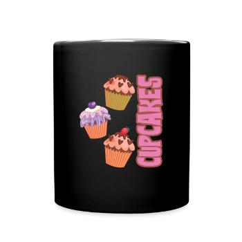 Cupcakes Kuchen Cupcake - Tasse einfarbig - Schwarz - Vorne