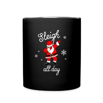 Schlitten den ganzen Tag tupfen Sie den ganzen Tag - Tasse einfarbig - Schwarz - Vorne