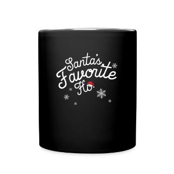 Der Lieblings -Ho -Weihnachtsheilig -Weihnachtsman - Tasse einfarbig - Schwarz - Vorne