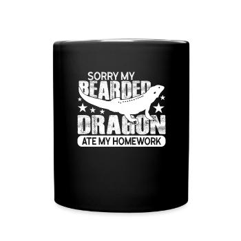 Reptile Saying Gift Lizard Bearded Dragon - Full Colour Mug - black - Front