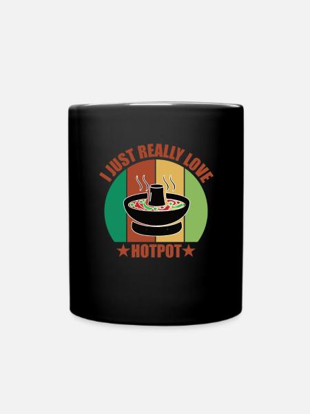 Chinesisches Fondue Feuertopf Hotpot - Tasse einfarbig - Schwarz