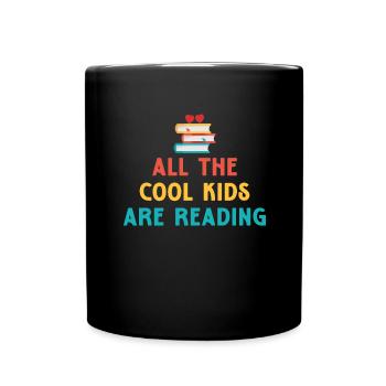 Reading Child Book Children Bookworm Books Gift - Full Colour Mug - black - Front
