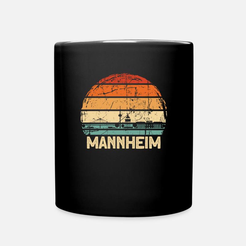 Mannheim Skyline - Tasse einfarbig - Schwarz