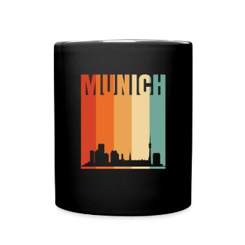 Munich Skyline - Full Colour Mug - black - Front