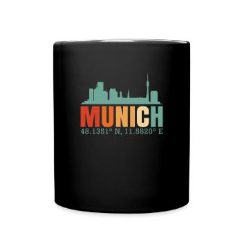 Munich Skyline - Full Colour Mug - black - Front