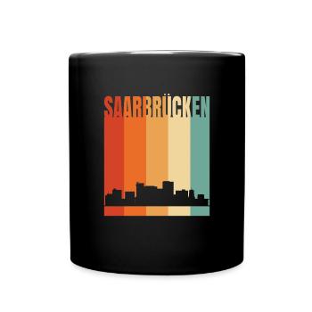 Saarbrücken Skyline - Full Colour Mug - black - Front
