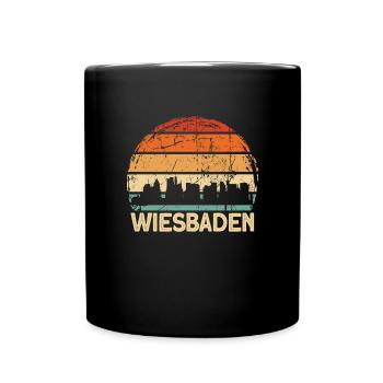 Wiesbaden Skyline - Tasse einfarbig - Schwarz - Vorne