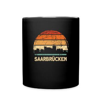 Saarbrücken Skyline - Full Colour Mug - black - Front