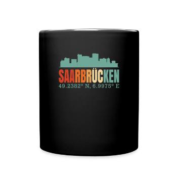 Saarbrücken Skyline - Full Colour Mug - black - Front